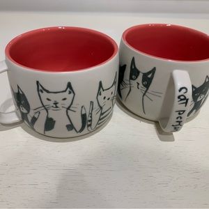 Anthropologie “Cat Person” Mugs (set of 2)